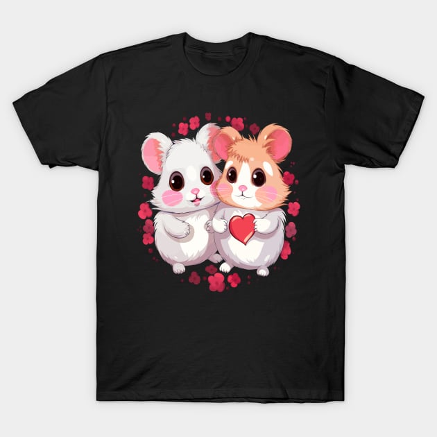 Hamster Couple Valentine T-Shirt by JH Mart